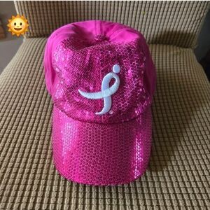 SUSAN G. KOMEN hat pink sequined adjustable cap